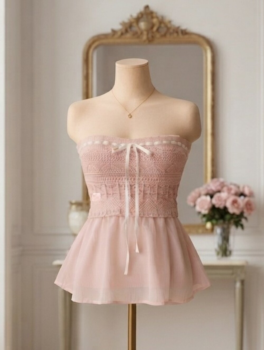 Strapless Pink Blouse